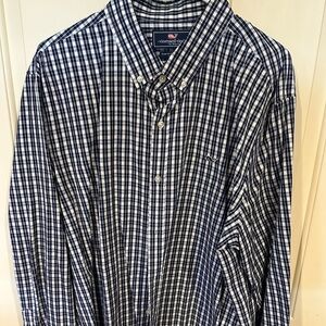 Vineyard Vines L/S Button Shirt - 2XL - Navy/white plaid